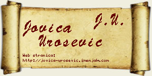 Jovica Urošević vizit kartica